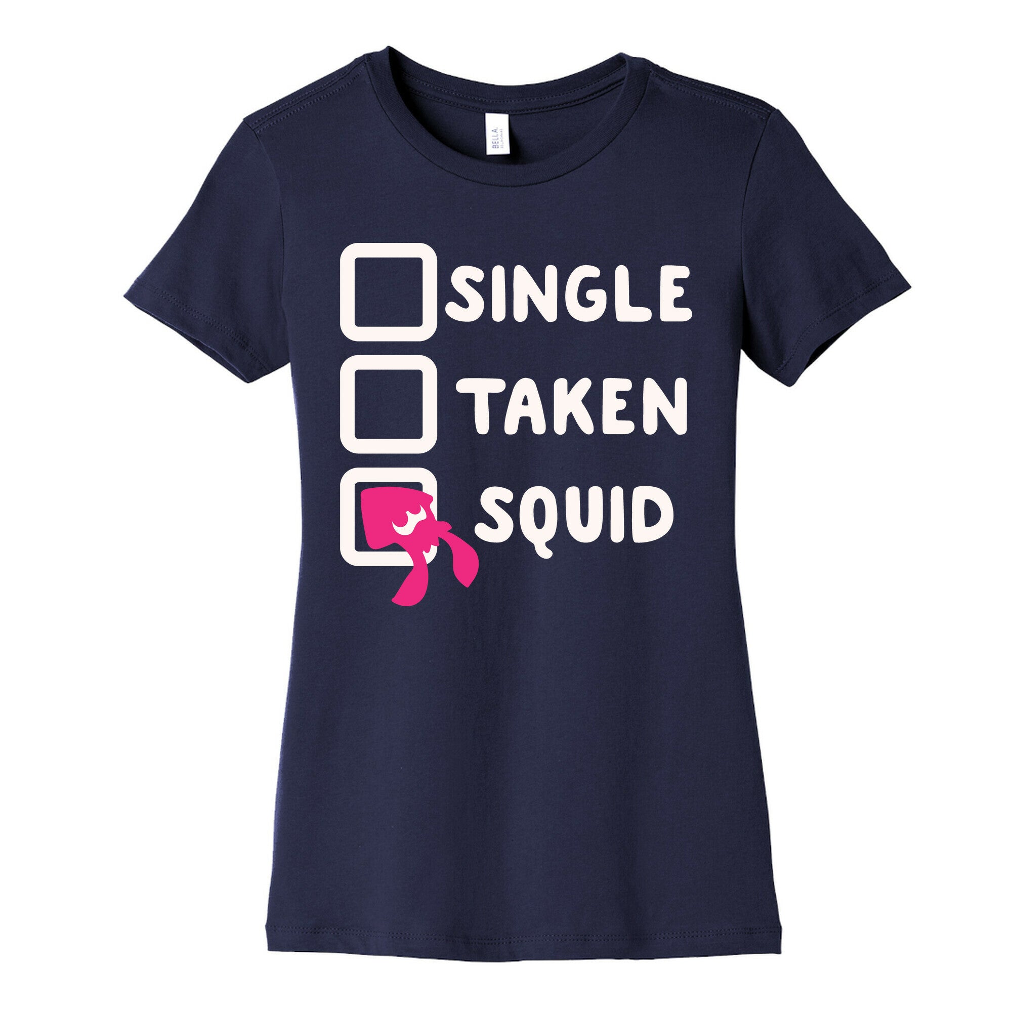 Single Taken Squid White Print Women's Cotton Tee